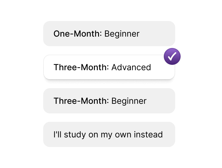 Some of the flexible study schedules you can choose